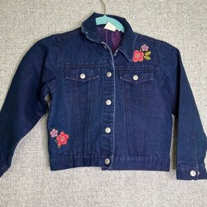 New Legends Denim Jacket with Floral‎ Embroidery Size 6X